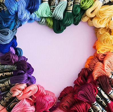 Thread in the shape of a heart