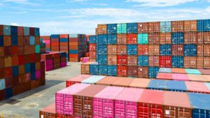Fashion's supply chain - stacks of containers
