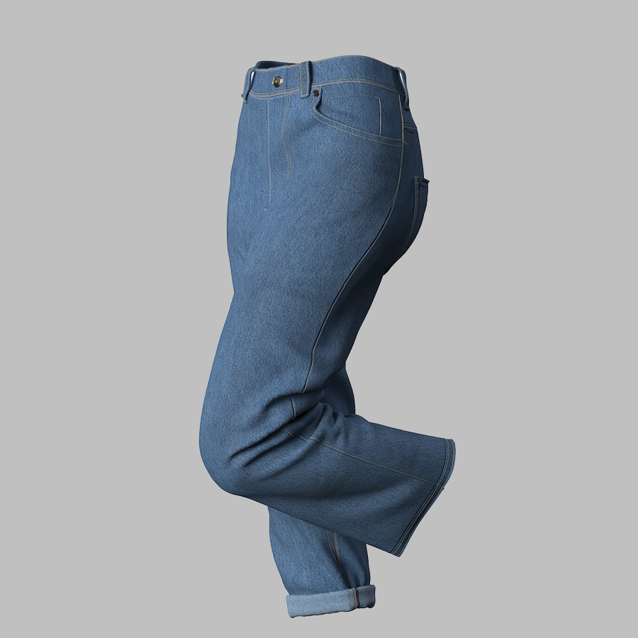3D denim trousers model