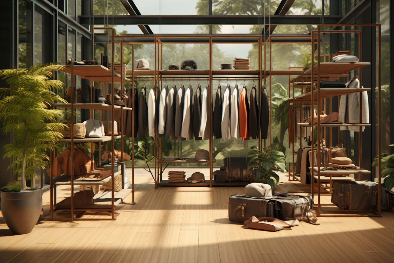 Clothes displayed in natural environment