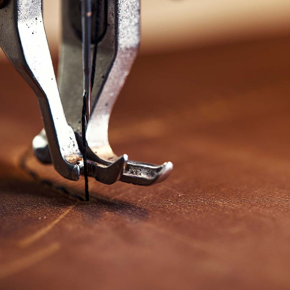 Close-up of leather manufacturing process representing supplier production capability